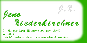 jeno niederkirchner business card