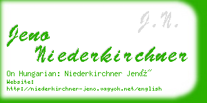 jeno niederkirchner business card